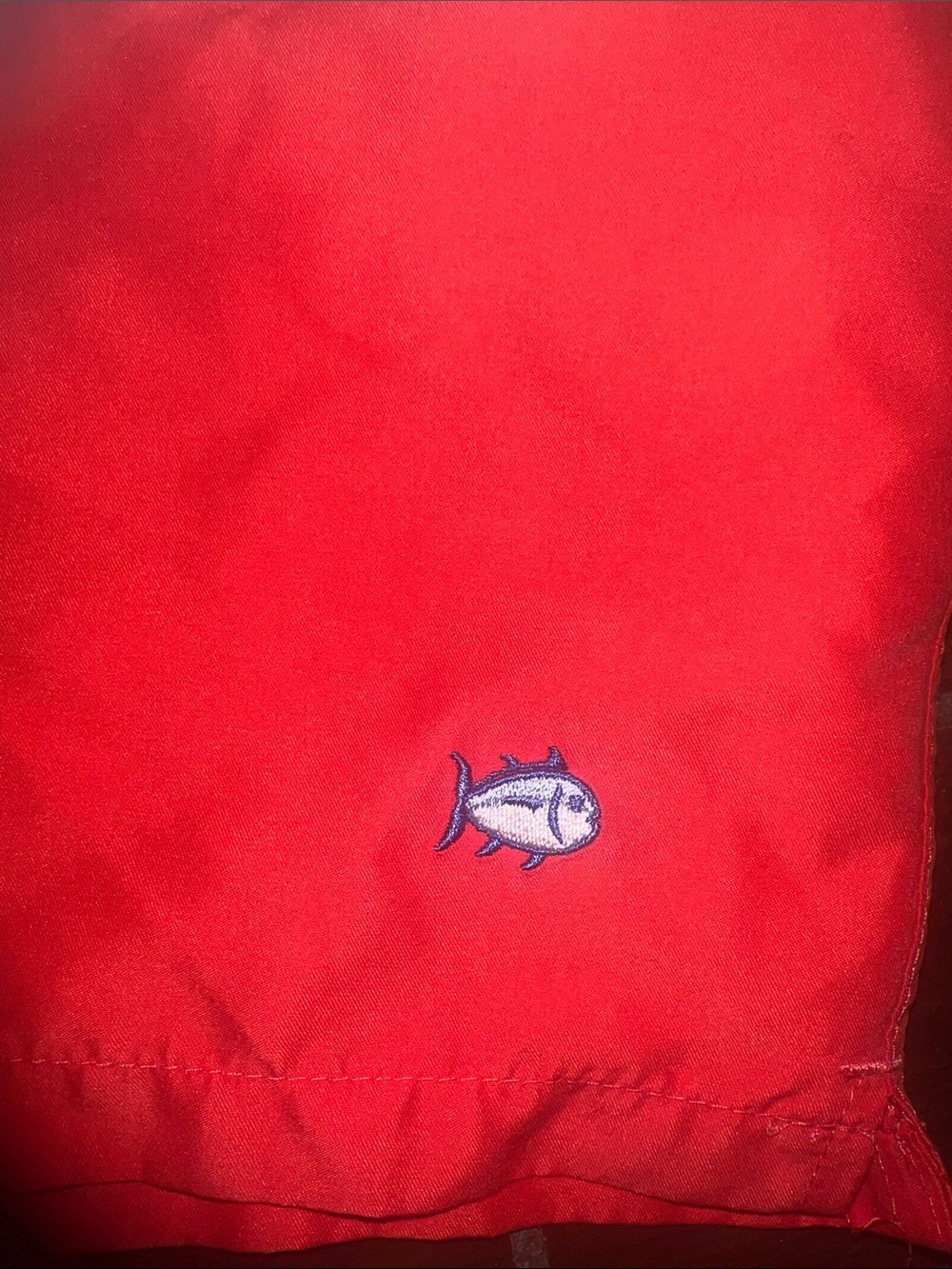 Southern Tide Men's Bright Red Swim Trunks with Rope Drawstring - Picture 2 of 8